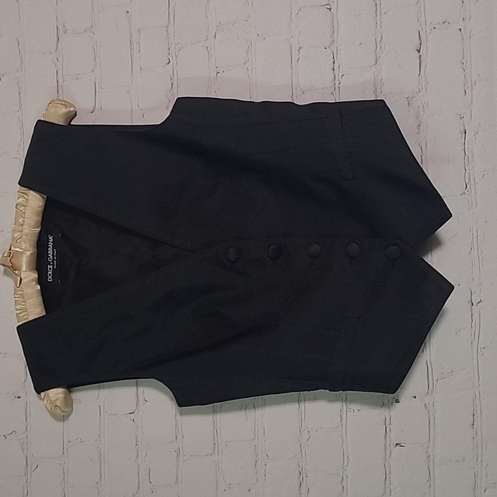 DOLCE & GABBANA D&G Black Linen & Silk Vest Womens US 6 Label 42 Authenticated - Picture 2 of 13